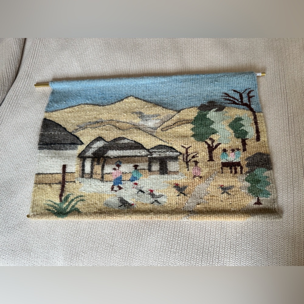 Lethoteng weaved tapestry handmade pure Mohair.  23.5 x 15 inches